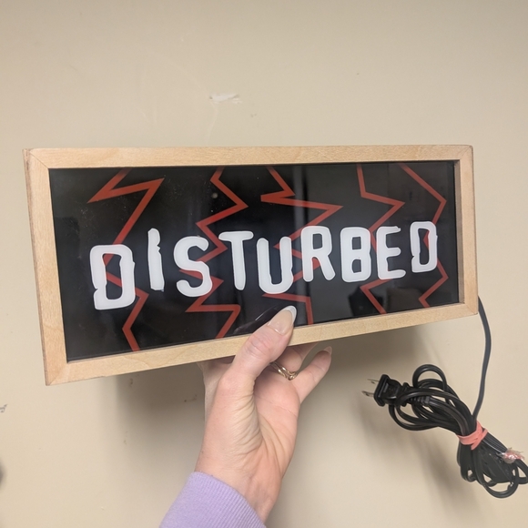 Vintage Disturbed And Psycho Double-Sided Sign Lite - Picture 7 of 8
